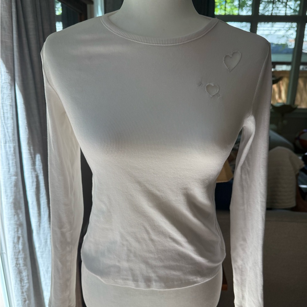 Zara White Fitted Long Sleeve